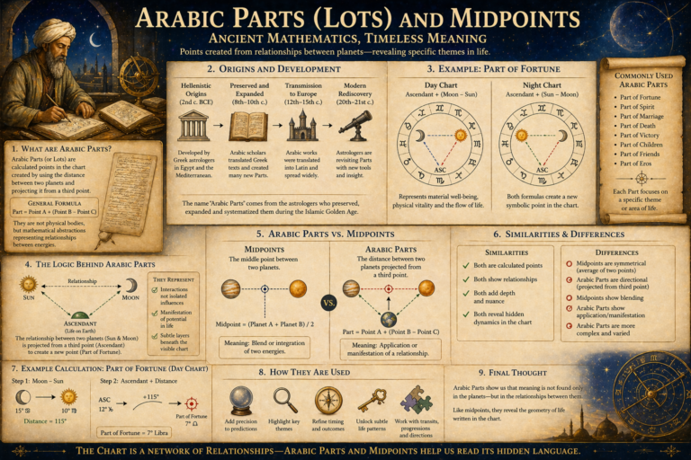 Arabic Parts (Lots): Origins, Development, and Their Relationship to Midpoints