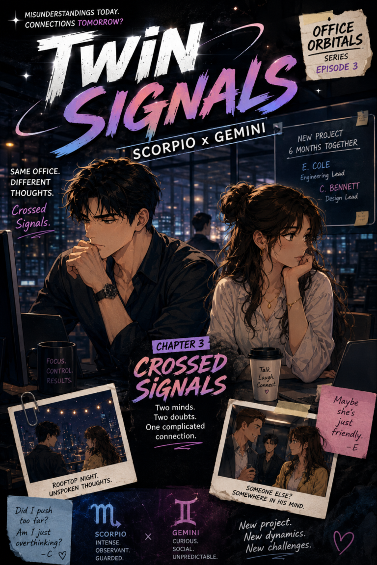 Twin Signals: Scorpio x Gemini – Office Orbitals – Chapter 3: Crossed Signals